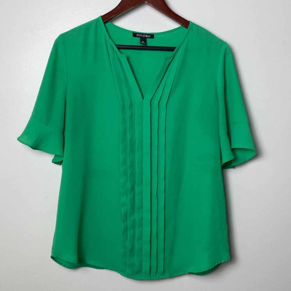 Roz & Ali green blouse size M